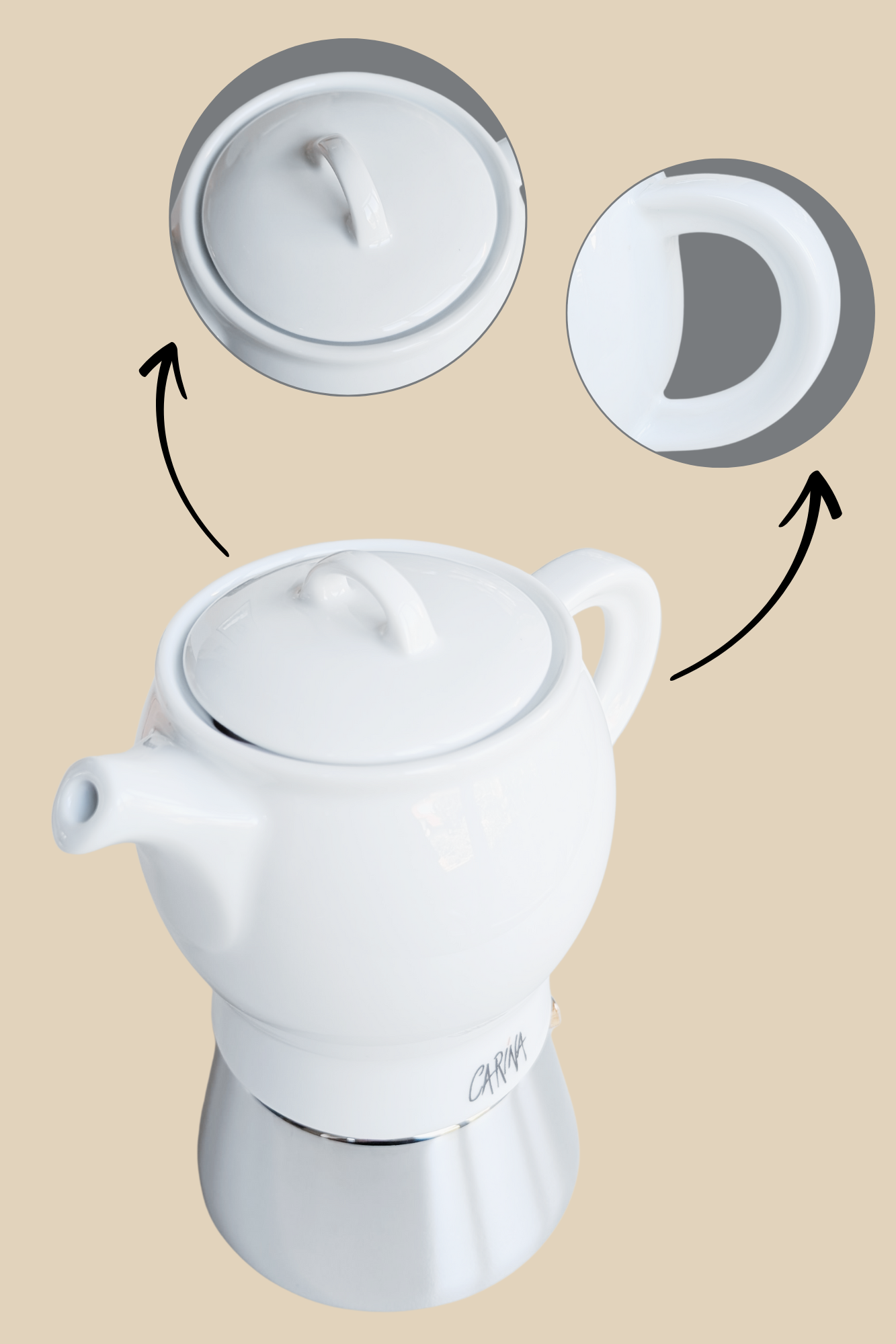 ANCAP CARINA 4 Tassen Espressokocher  mit 250 g Caffé New York Mokka NY1000  
